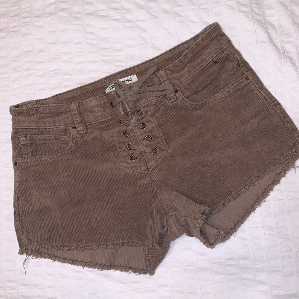 Billabong corduroy lace up shorts